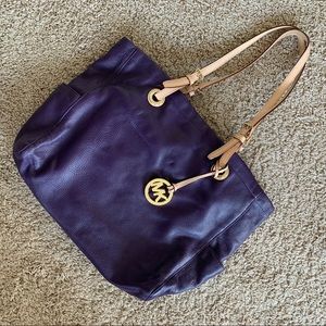 Michael Kors Purple Leather Tote